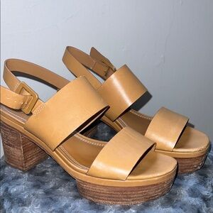 Tory Burch Tan Sandals with Platform Slingback